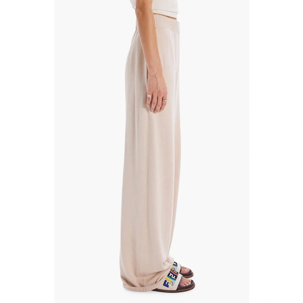 MOTHER NWT THE ZESTY HOVER HIGH WAIST WIDE LEG KNIT BEIGE PANT. SIZE S - Picture 2 of 14